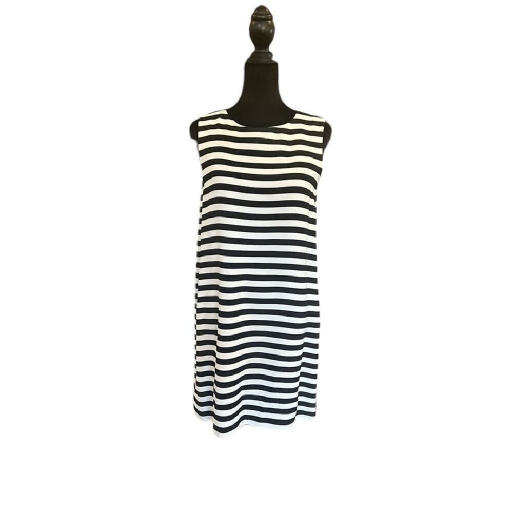 S’ MAX MARA - Black and White Striped Sleeveless Sheath Dress Size Small